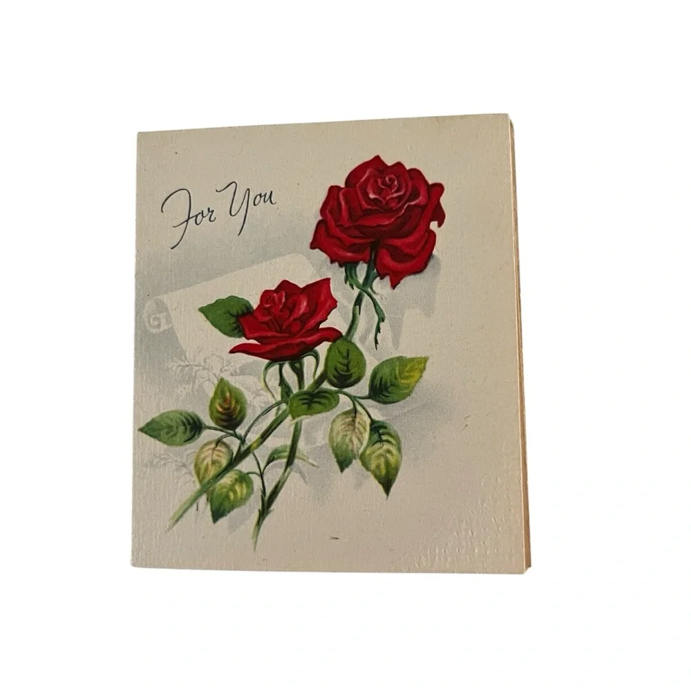 Vintage Unused Greeting Card A Gift For You For You Roses Thinking of You